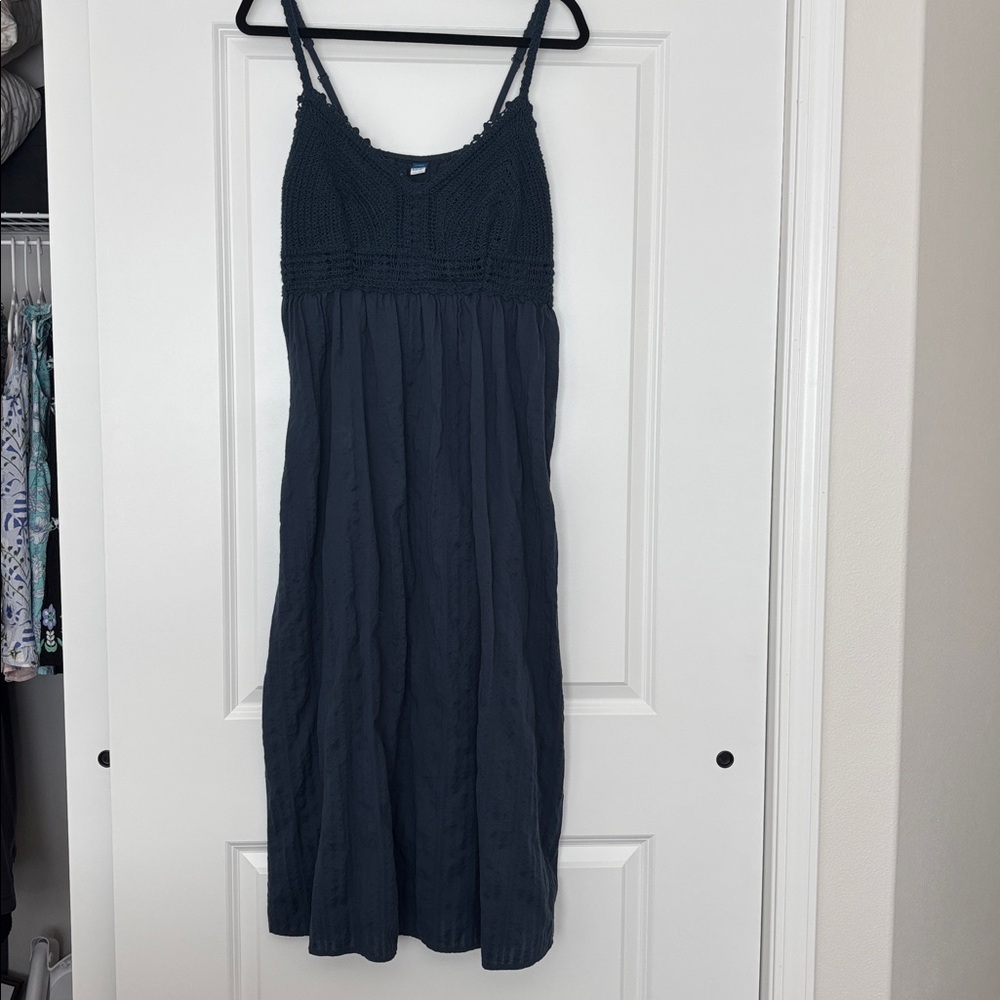 Old Navy Navy Blue Textured Top